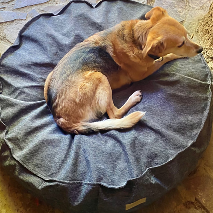 Cama Cozy Circular tapicería gris