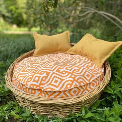 Cama mimbre natural circular pequeña