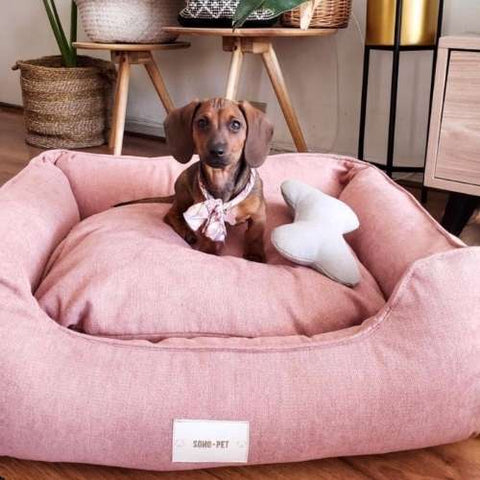 Cama modelo Lounge tapicería Rosa pastel