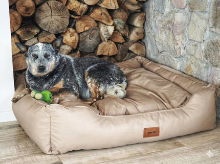 Cama impermeable para perros – cómoda, lavable y resistente color beige