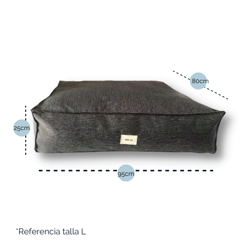 Cama Cozy Pouff  tapicería gris Oscuro